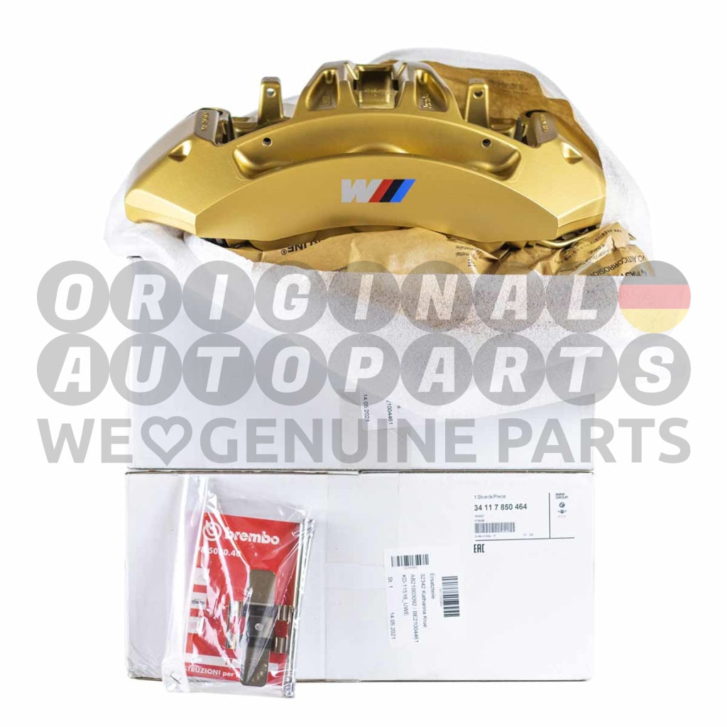 Genuine BMW M Performance Brake Caliper 6-pot front right gold M2 F87 M3 F80 M4 F82 F83 34117850464